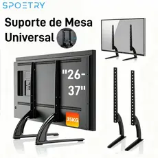 Suporte de Mesa Universal para TV Grande Base Ajustável em Altura Compatível com Televisões de 26 a 75 Polegadas Resiste