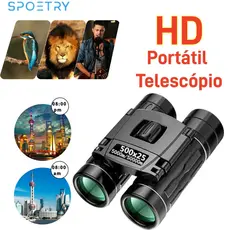 Binóculos Portáteis HD Zoom 500X25 Telescópio Poderoso Dobrável Com Visão De Longa Distância Para Caça Ao Ar Livr