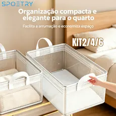 Kit 2/4/6 Foldable Clothes Organizer Box and Organized Drawers Multipurpose Made of Ecological Resistant PVC