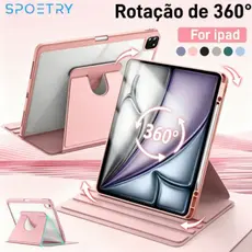 Capa de Acrílico 360° para ipad Air 4/5/6 Pro 11 Air3 Pro10.5 10th 8th Gen 6th 7th 5th 9th com Suporte do Lápis