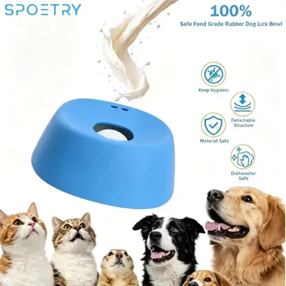 Tigela De Tapete Para Lamber Alimentador Lento Cães , Antiderrapante Animais De Estimação De Silicone , Brinquedo Intera