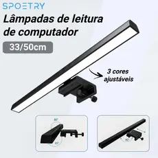 Lâmpadas Do Monitor 33/50cm Do Computador Desktop Pc Tela Led 3 Cor Regulável Lâmpadas PRETO