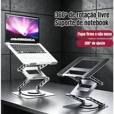 Suporte de Metal Ajustável Para Notebook 10 Ate 17" Giratória de 360°