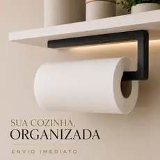 Suporte Porta PAPEL TOALHA Adesivo Sem Furo Para Parede Ou Armário Cozinha Moderna