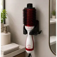 Suporte SECADOR CABELO ESCOVA MODELADORA Sem Furar a Parede Com Fita Organizador para Banheiro Decoração Casa Hospedagem