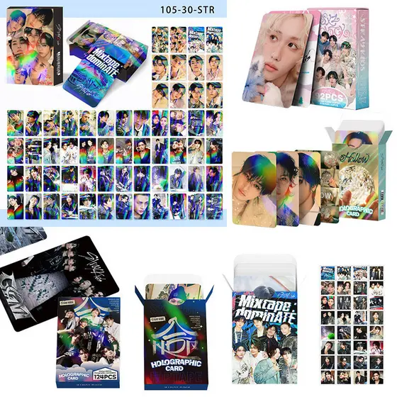 Photocard Stray Kids Cartões Holográficos Oco Lomo Cards Coleção Idol