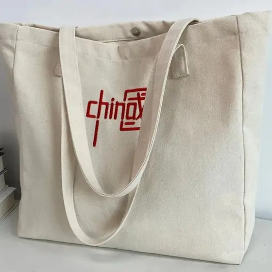Bolsa de lona bordada criativa Cultural de personagens chineses, bolsa de ombro simples, arte de grande capacidade, bols