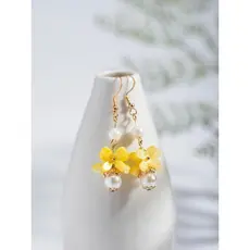 Mid-Autumn Hanfu Osmanthus Gancho De Orelha Clipe Estilo Chinês Menina Cheongsam Brincos De Pérola Acessórios Antigos Fe