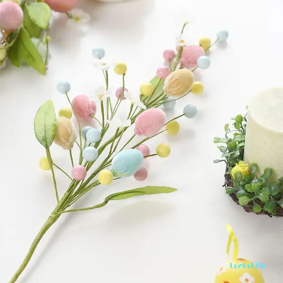 Ovo De Páscoa Galhos De Árvores Vaso Enchimento Primavera Hastes Florais Arranjo De Flores Ovos Buquê DIY Planta
