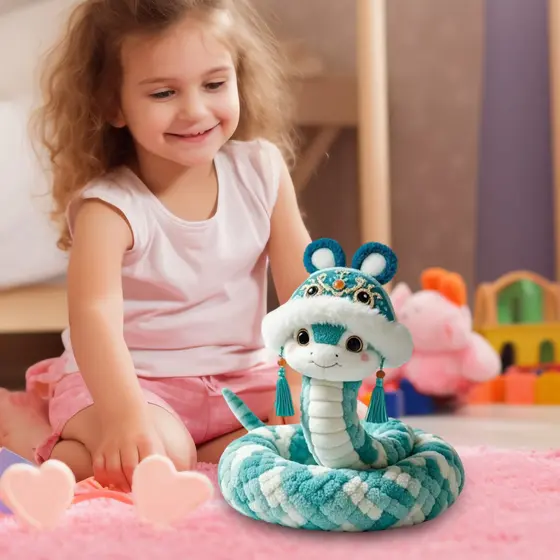 Brinquedo De Cobra De Pelúcia Design Chinês 2025 Ano Da Boneca Com Chapéu De Borla Mascote Do Zodíaco Sorte Presente Par