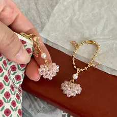 Puxador de zíper com imitação de pérola de cristal para bolsas femininas, pingente para cadernos, design criativo person