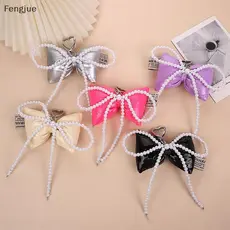 Fengjue Elegante Bowknot Couro Pingente Chaveiro Simples Alças De Telefone Cordão Para Mulheres Doce Mochila Decoração A