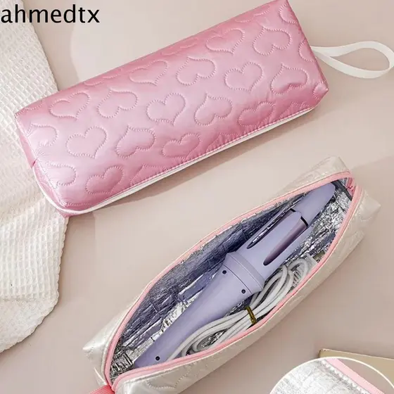 Bolsa De Armazenamento Para Secador De Cabelo AHMEDTXB , Com Alça De Couro PU Transporte De , Formato De Coração
