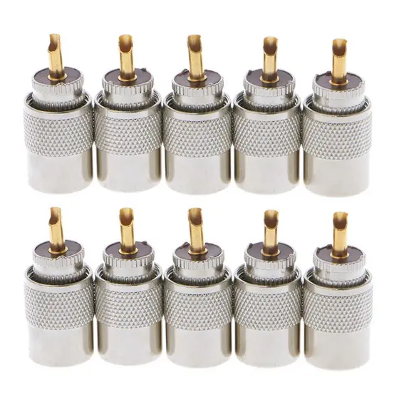 Ahl 10 Pçs Conector Para Solda Coaxial Coaxial Rg8X Uhf Pl-259