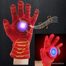 Novo Presente de Cosplay Luvas de Mão do Homem de Ferro com Luz Brinquedos para Meninos Pretend 7I2D