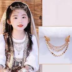 Xinjiang Yunnan viagem Wear meninas estilo étnico testa corrente estilo tibetano corrente foto cocar Hanfu Hairpin acess