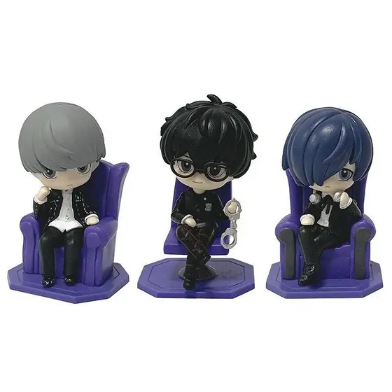 1 Pçs 8cm Anime Persona Figura Narukami Yū Amamiya Ren Yūki Makoto Sentar Sofá Família Real Q Versão PVC Figuras De Ação