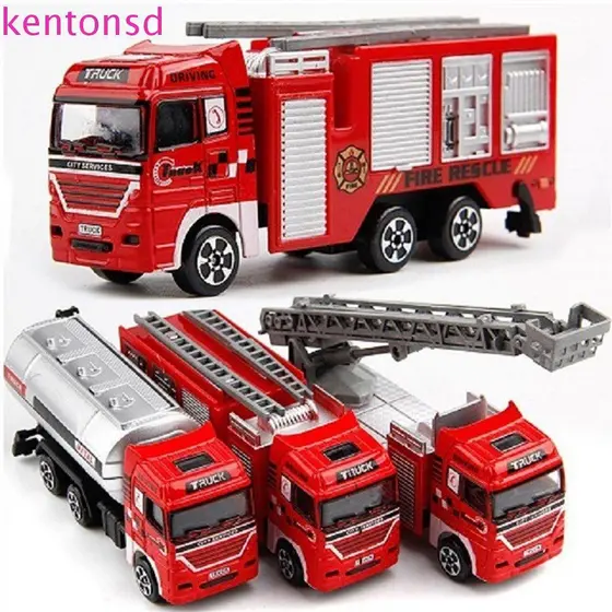 KENTONSD Bombeiro Carro Brinquedo Para Menino Educacional Jogar Veículos Caminhão Modelo Motor Veículo