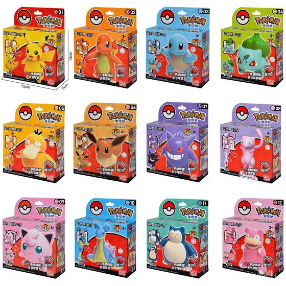 Pokemon Figuras De Montagem Modelo Brinquedos Variante Bola Pikachu Eevee Gengar Mew Snorlax Monstros De Bolso Ação Figu