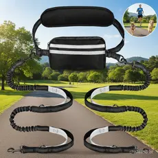 Trela De Cintura Para Corrida De Cachorro MXMUSTYZA , Corda Dupla/Única Com Bolsa Zíper , Coleira Mãos Livres