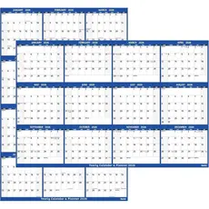 Calendário de Apagar a Seco 2026 – Grande calendário anual de parede 2026, 38,2'' x 25,2'', calendário reversível de 2 l