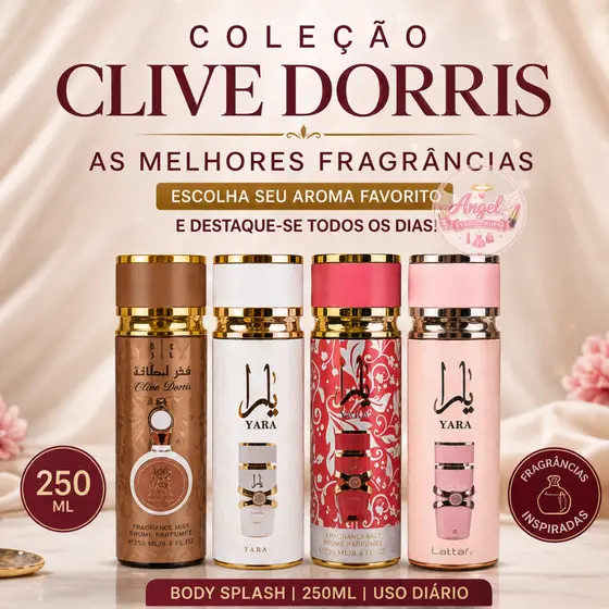 Body Splash Feminino Inspirações Árabes 250ml -Yaraa Tradicional-Candy-Moi-Fakhaar Perfume Corporal Longa Fixação