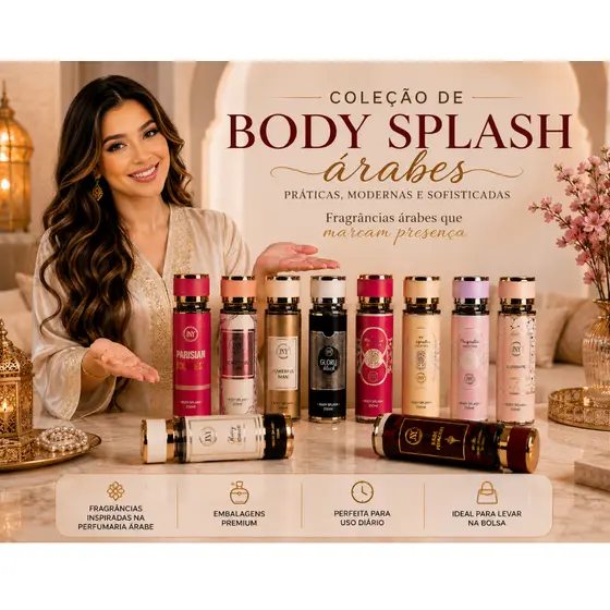 Body Splash Árabe Feminino 250ml - Masculino Varias Fragancias