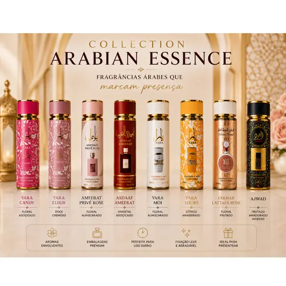 Body Splash Feminino Arabian Essence 90ml | Inspiraçoes Árabes Fixação Agradável