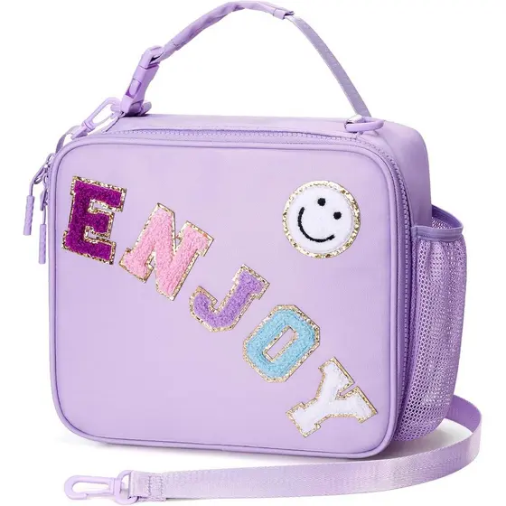 Bolsa Térmica para Almoço Infantil, Caixa de Almoço Isolada para Meninas, Bolsa Térmica Reutilizável à Prova de Vazament