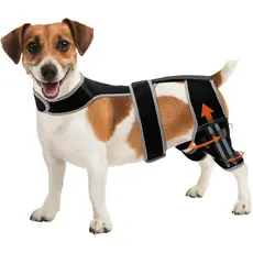 Adjustable Dog Knee Brace for Hind Leg - Double Leg Orthopedic Support with 4 Metal Stabilizers, Vest Design Dog Leg Bra