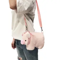 Bolsa De Ombro Feminina MR Cartoon Pink Pig Pelúcia Perfeita Para Qualquer Ocasião