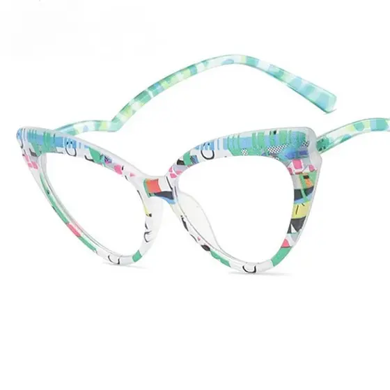 Óculos de Sol Coloridos Estilo Olho de Gato para Mulheres, Óculos de Resina em Cores do Arco-Íris