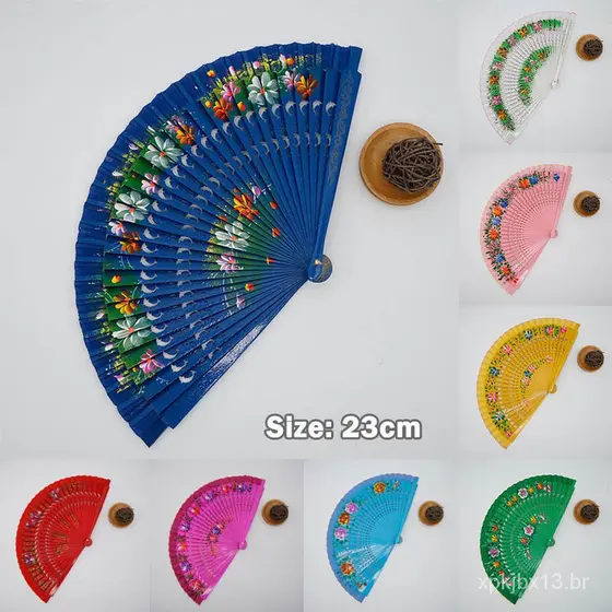 Fã de madeira espanhol clássico feito à mão em cores/fã de cheongsam/dança/presente KMOA Q4I3