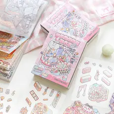 ENWEI 96 Pcs [Série De Loja De Roupas] Mini Adesivo De Paisagem Livro Diário Scrapbook Auto Serviço Banheiro Jardim Burg