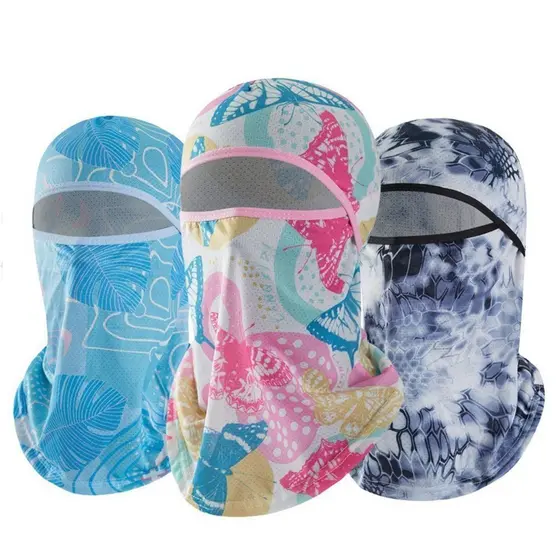 1PC Esportes De Verão Legal Balaclava Gelo Seda Ciclismo Boné Facial Completo Proteção Anti-Uv Capa Headwear Sol Cabeça