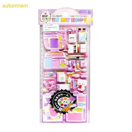 Autumnam 3D Puffier Adesivo Folhas Decorativo Bonito Pequeno Para Crianças Adultos