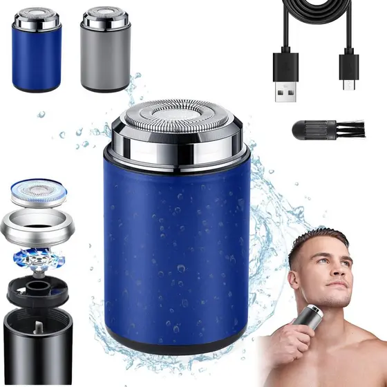 Mini Barbeador Elétrico, Barbeador Elétrico Portátil, Barbeador Elétrico de Bolso para Homens, Recarr