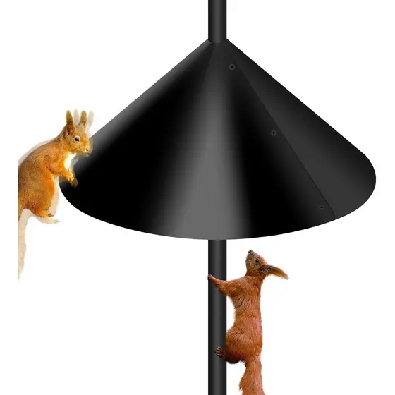 Defletor Largo Anti-Esquilos para Poste de Alimentador de Pássaros, Protetor e Batente para Montagem em Poste Externo, C