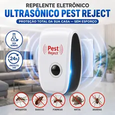 Repelente Eletrônico Ultrassônico Pest Reject - Repelente de Pragas e Insetos, Proteção 24h - Bivolt