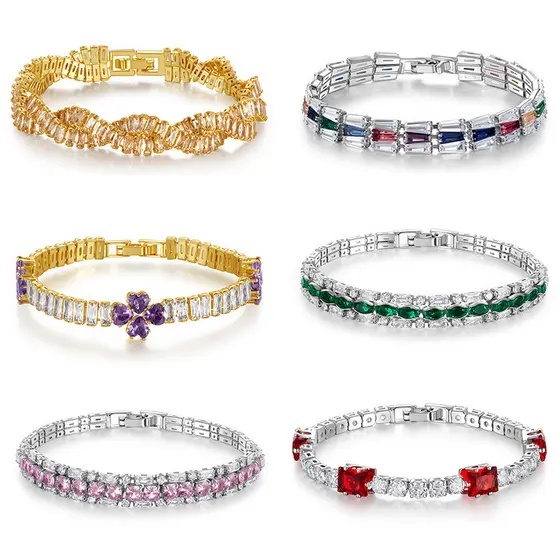 XILANG novo produto requintado cheio de diamante brilhante pulseira feminina luz luxo High-End temperamento estilo flor
