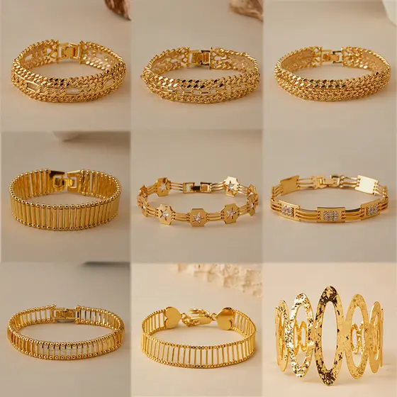 Pulseira banhada a ouro Real XILANG Luz europeia americana estilo luxuoso com zircônia incrustada pulseira requintada de