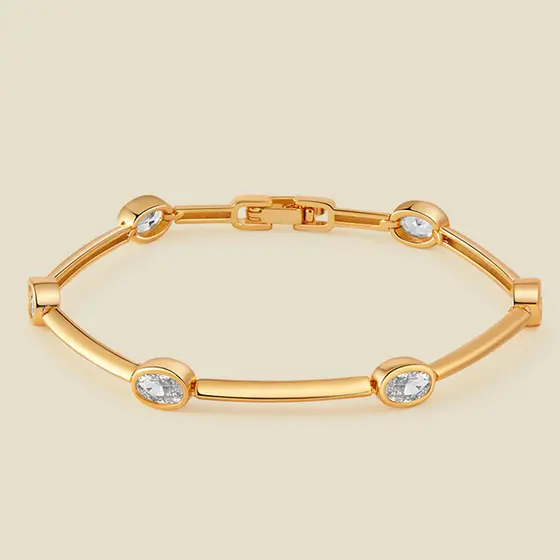 XILANG ouro Real galvanoplastia High-End sentimento pulseira textura de retenção de cor All-Match incrustado zircão Comm