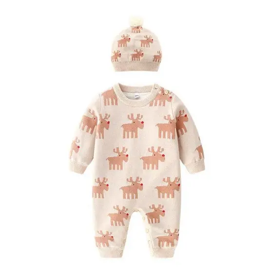 Bebê bebê macacão de malha outono inverno bebê menino roupas natal velo macacão duplo engrossado quente macacão