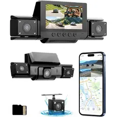 4 Channel Dash Cam 360 View Front Rear Left Right Car Camera,GPS and 5GHz Band WiFi,APP Control,G-Sensor,24H Parking Mod