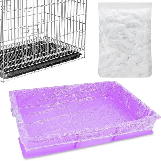 50 Peças de Forros Descartáveis para Gaiolas, Sacos Plásticos Transparentes para Gaiolas de Coelhos, Filme Sanitário Elá