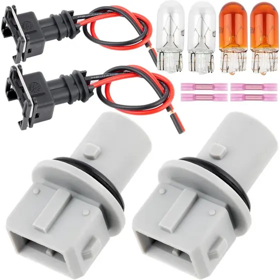 Soquete de Lâmpada de Sinalização Lateral com Fiação Compatível com Ford F250 F350 F450 F550 Transit Mercury Cougar, Bas