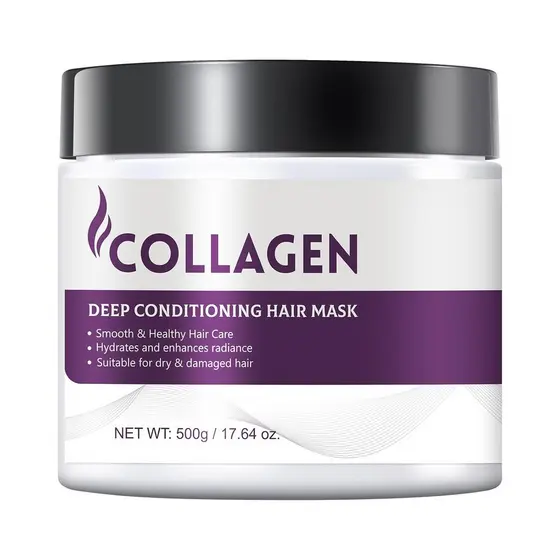 Máscara Capilar Condicionadora Profunda de Colágeno, Tratamento Hidratante e Reparador com Proteínas para Cabelos Secos