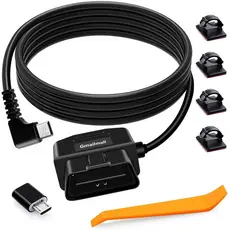 Kit de Cabo de Alimentação OBD para Câmera Veicular, USB para Tipo C, Kit de Fiação Direta Dashcam 12-24V para 5V/3
