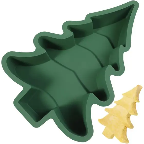 Operitacx Forma de Bolo em Forma de Árvore de Natal, Forma de Bolo Antiaderente em Silicone para Bolo, Utensílio de Conf