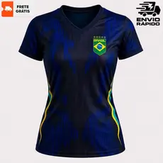 Camisa Camiseta BABY LOOK T-shirt Feminina BRASIL Torcedor Patriota Copa do Mundo 2026 Dry Fit